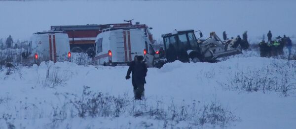 Представители чрезвычайных служб на месте крушения самолета Ан-148 в Подмосковье - Sputnik Грузия