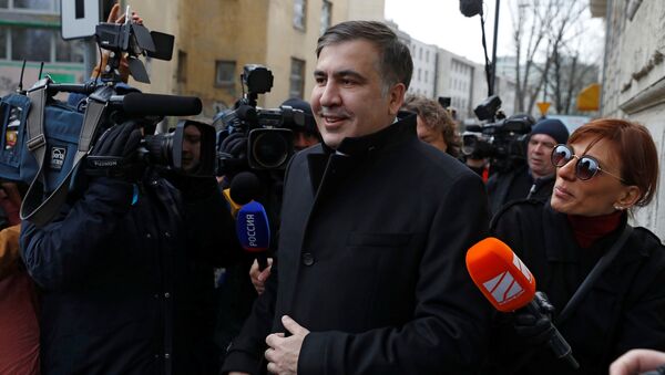 Экс-президент Грузии и лидер украинской оппозиции Михаил Саакашвили в Польше после депортации из Украины - Sputnik Грузия