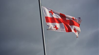 Флаг Грузии на площади Европы