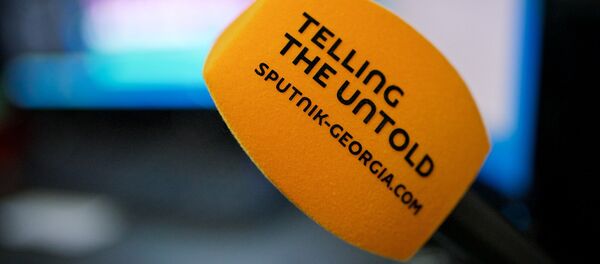 Микрофон Sputnik в студии агентства - Sputnik Грузия