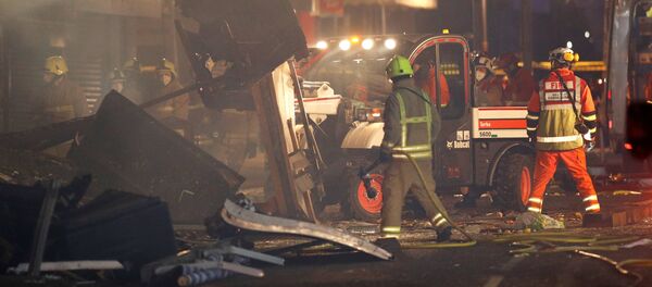 Пожарные и спасатели работают на месте взрыва в английском городе Лестер - Sputnik Грузия