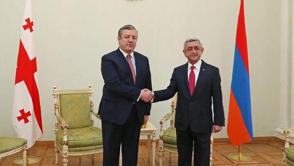 Премьер Грузии Георгий Квирикашвили и президент Армении Серж Саргсян - Sputnik Грузия