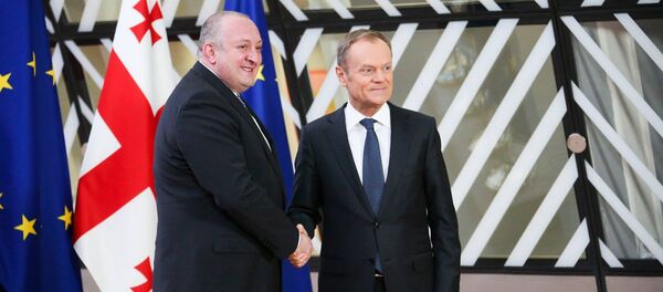 Президент Грузии Георгий Маргвелашвили и президент Европейского Совета Дональд Туск - Sputnik Грузия
