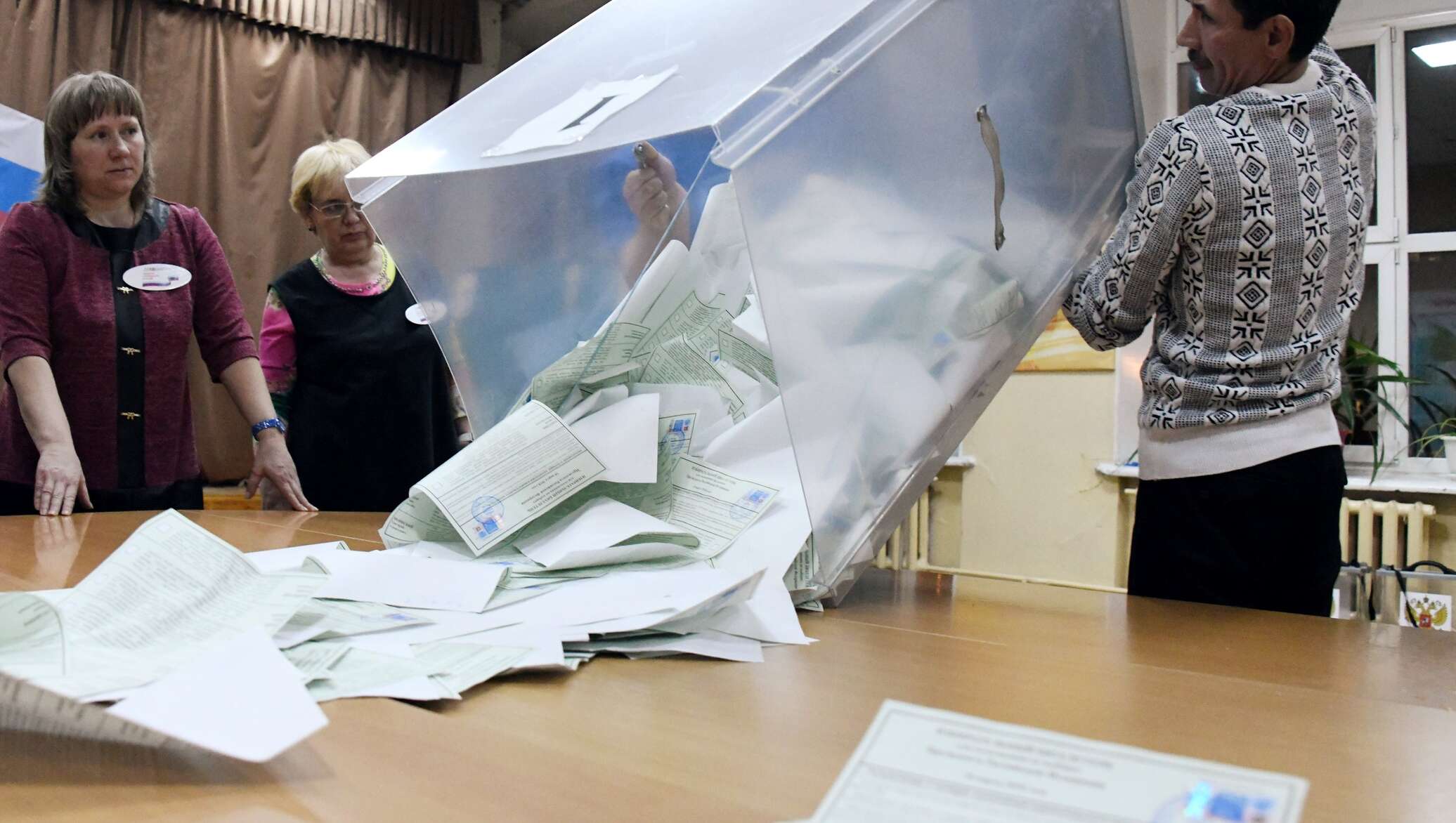 Подсчет голосов на выборах. Выборы в 2018 году в России.