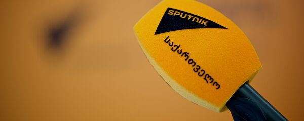 Микрофон в мультимедийном пресс-центре Sputnik Грузия Микрофон в мультимедийном пресс-центре Sputnik Грузия - Sputnik საქართველო