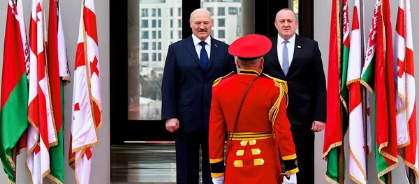 Александр Лукашенко и Георгий Маргвелашвили на встрече в президентском дворце в столице Грузии Александр Лукашенко и Георгий Маргвелашвили на встрече в президентском дворце в столице Грузии - Sputnik Грузия