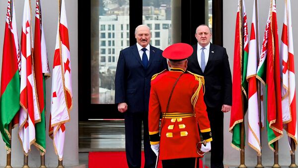 Александр Лукашенко и Георгий Маргвелашвили на встрече в президентском дворце в столице Грузии - Sputnik Грузия