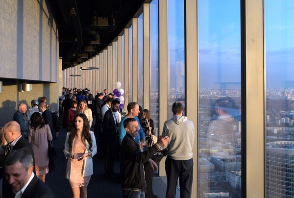 Panorama360 - самая высокая смотровая площадка в Москве. Она расположилась на 89-м этаже башни Федерация-Восток делового комплекса Москва Сити - Sputnik Грузия