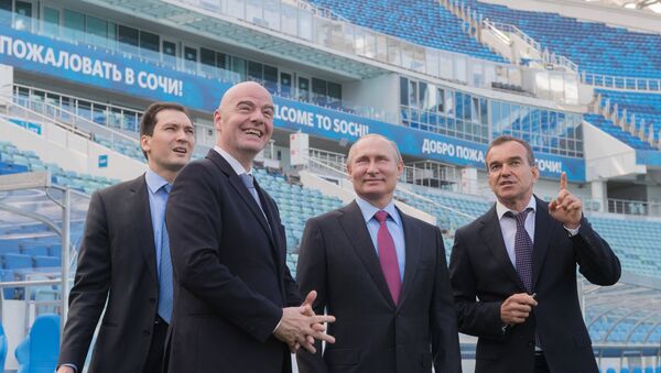 Президент РФ Владимир Путин и президент FIFA Джанни Инфантино - Sputnik Грузия
