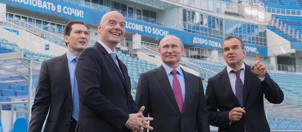 Президент РФ Владимир Путин и президент FIFA Джанни Инфантино - Sputnik Грузия