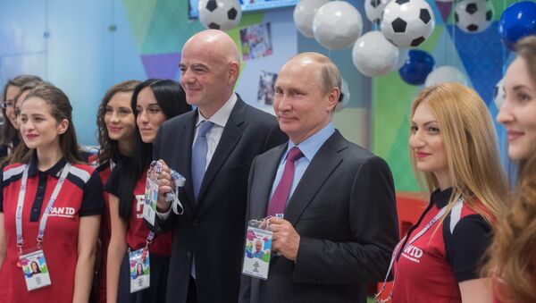 Президент РФ Владимир Путин и президент FIFA Джанни Инфантино - Sputnik Грузия