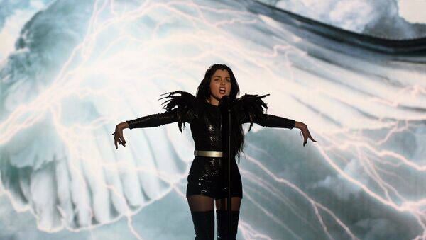 Нино Сублати (Грузия) во время репетиции финала международного конкурса песни Евровидение 2015 в Вене. - Sputnik Грузия