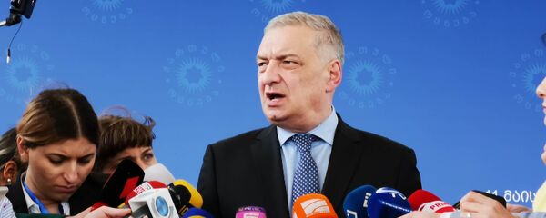 Депутат  Георгий Вольский дает интервью журналистам - Sputnik Грузия