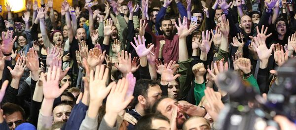 საპროტესტო აქცია რუსთაველის გამზირზე - Sputnik საქართველო