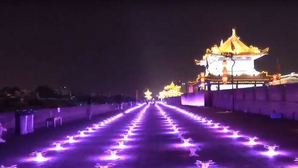 ათასობით დრონი და სინათლის ფარდა: უჩვეულო სანახაობა ჩინეთში - Sputnik საქართველო