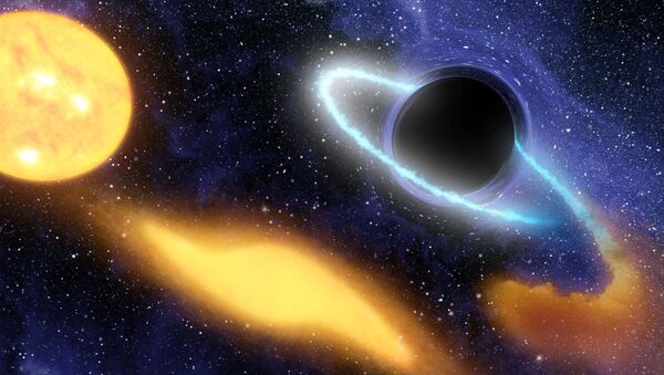 Сверхмассивная черная дыра в центре удаленной галактики, переваривающая остатки звезды - Sputnik Грузия