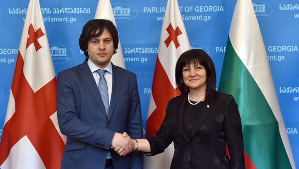 Председатель парламента Грузии Ираклий Кобахидзе и президент Национального собрания Болгарии Цвета Караянчева - Sputnik Грузия