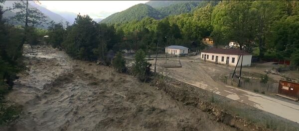 Наводнение в Сванетии: кадры разбушевавшейся реки Ненскра с дрона - Sputnik Грузия