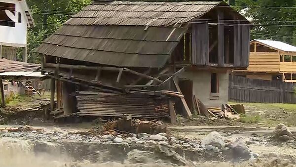 Наводнение в Сванетии - разрушенный дом в Чубери - Sputnik Грузия