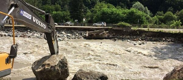 Строительство моста через реку Ненскра - Sputnik Грузия