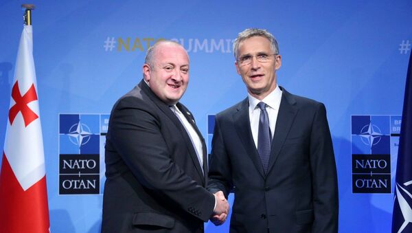 Президент Грузии Георгий Маргвелашвили и генсек НАТО Йенс Столтенберг - Sputnik Грузия