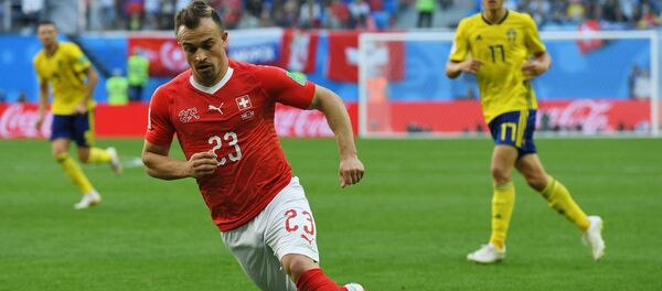 Футбол. ЧМ-2018. Джердан Шакири (Швейцария) в форме, пошитой в Грузии - Sputnik Грузия