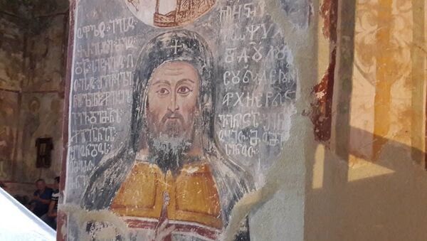 ფრესკა იესოს გამოსახულებით მაცხოვრის ფერიცვალების სახელობის ტაძარში წალენჯიხაში - Sputnik საქართველო