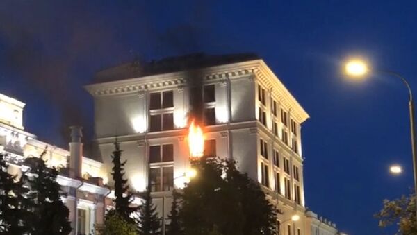 Пожар в Центробанке РФ в Москве: кадры очевидцев - Sputnik Грузия