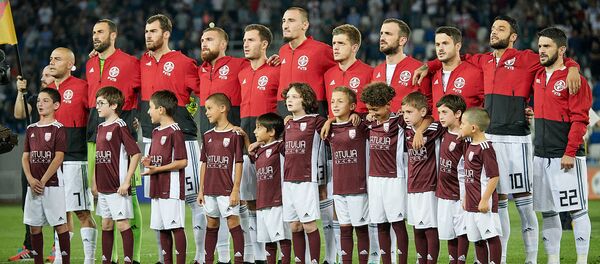 Сборная Грузии по футболу перед матчем с командой Латвии - Sputnik Грузия