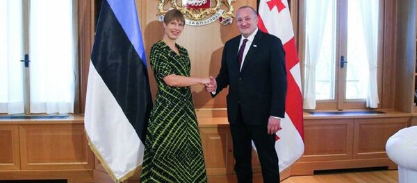 Президенты Эстонии и Грузии Керсти Кальюлайд и Георгий Маргвелашвили - Sputnik Грузия