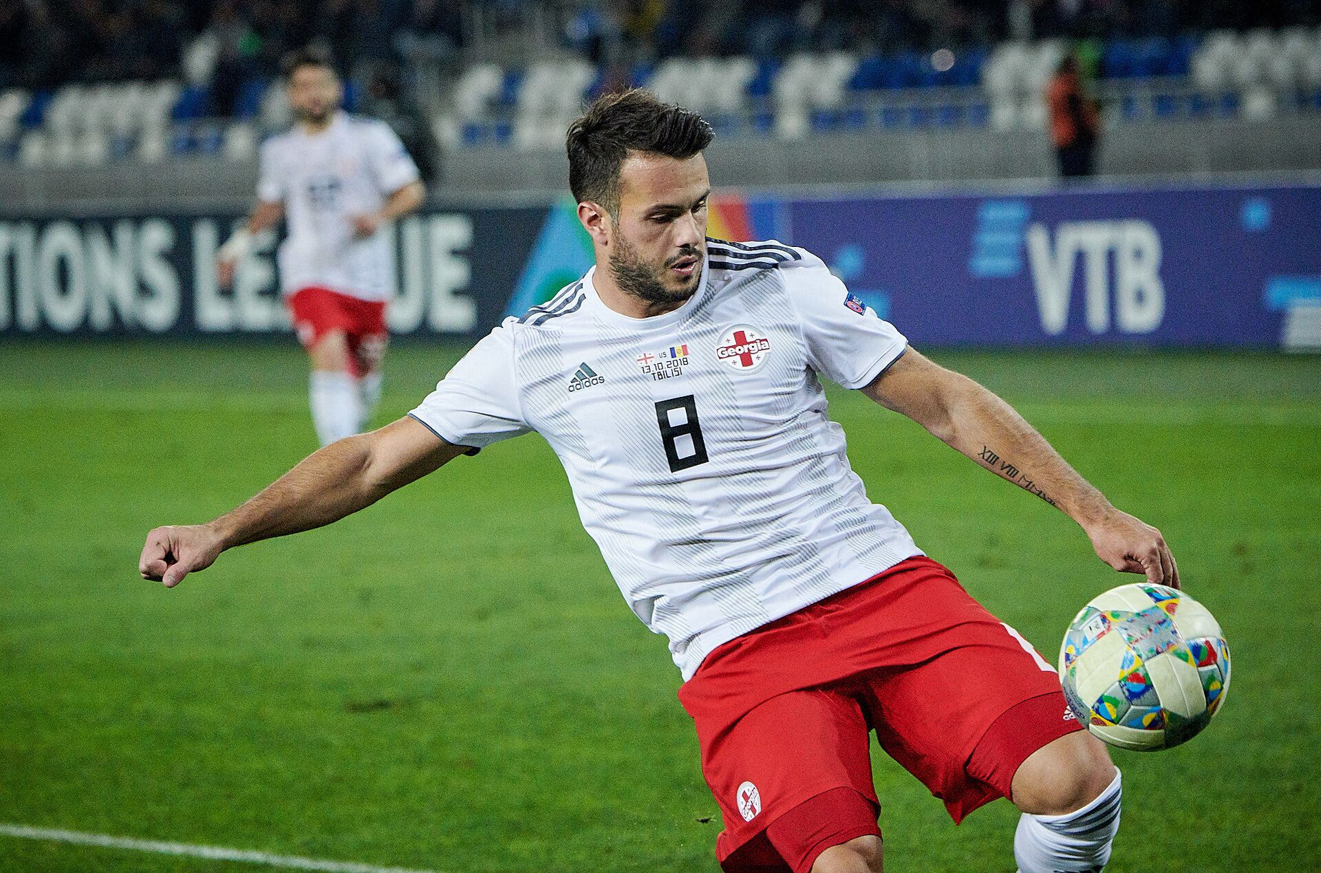 Матч между сборными Грузии и Андорры по футболу - Вако Казаишвили в атаке - Sputnik Грузия, 1920, 03.12.2025