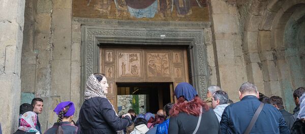 სვეტიცხოვლის ტაძრის კარიბჭე სვეტიცხოვლის ტაძრის კარიბჭე - Sputnik საქართველო