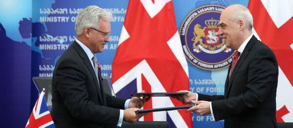 Министр иностранных дел Грузии Давид Залкалиани и британский госминистр по делам Европы и Америки Алан Дункан  - Sputnik Грузия