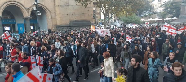 მორაგბეთა ნაკრების ქომაგების მსვლელობა თბილისში - Sputnik საქართველო