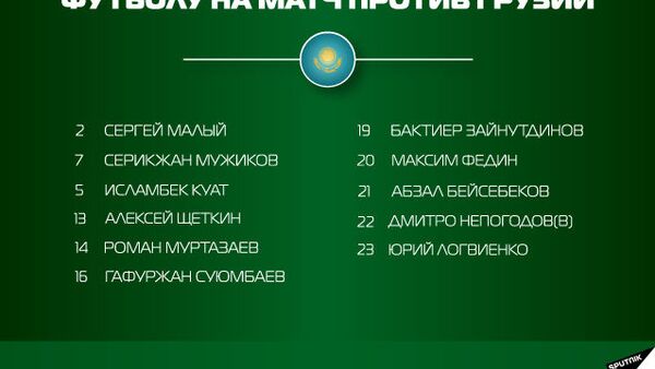 Состав сборной Казахстана на матч с командой Грузии - Sputnik Грузия