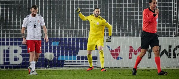 Матч между сборными Грузии и Казахстана по футболу в рамках Лиги наций УЕФА - Георгий Лория после пропущенного гола - Sputnik Грузия
