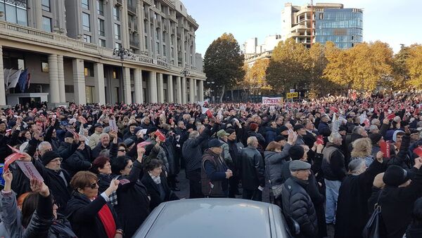 Акция протеста против нацдвижения на Площади Свободы - Sputnik Грузия