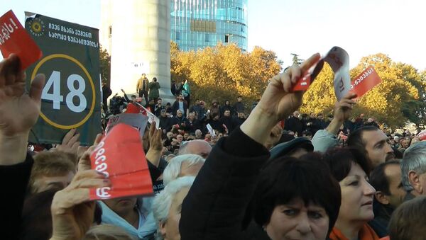 Нет Саакашвили - предвыборная акция “Альянса патриотов” в Тбилиси - Sputnik Грузия