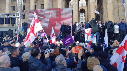 Акция протеста на проспекте Руставели