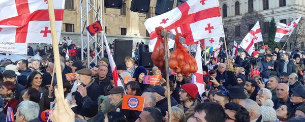 საპროტესტო აქცია რუსთაველზე - Sputnik საქართველო