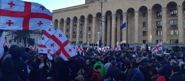 Акция протеста на проспекте Руставели Акция протеста на проспекте Руставели - Sputnik Грузия