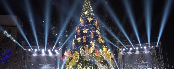 Торжественная церемония зажжения огней на главной новогодней елке Грузии на площади Первой Республики - Sputnik Грузия