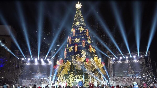 Торжественная церемония зажжения огней на главной новогодней елке Грузии на площади Первой Республики - Sputnik საქართველო