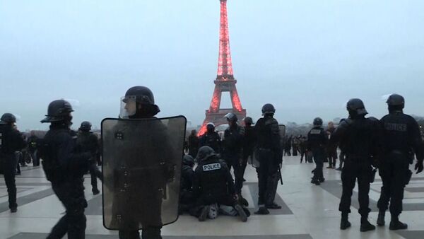 Желтые жилеты устроили новую акцию протеста в Париже - Sputnik Грузия