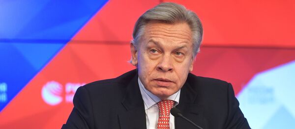 Председатель комиссии Совета Федерации РФ по информационной политике Алексей Пушков Председатель комиссии Совета Федерации РФ по информационной политике Алексей Пушков - Sputnik Грузия