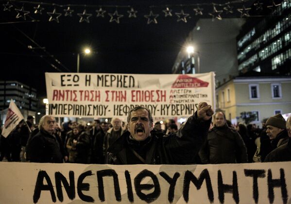 В Афинах состоялась массовая акция протеста против визита в Грецию канцлера Германии Ангелы Меркель - Sputnik Грузия