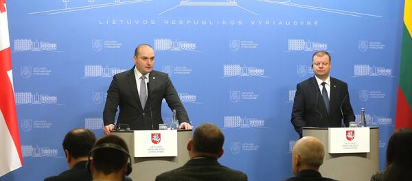 Совместная пресс-конференция премьеров Грузии и Литвы Мамуки Бахтадзе и Саулюса Сквернялиса - Sputnik Грузия