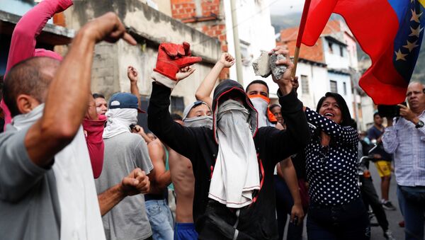 Протестующие в Каракасе, Венесуэла - Sputnik Грузия