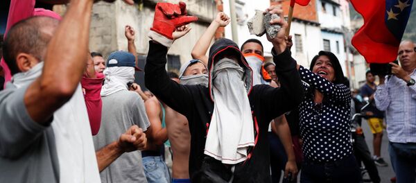 Протестующие в Каракасе, Венесуэла - Sputnik Грузия