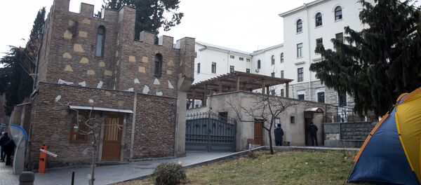 Акция протеста у здания Патриархии Грузии Акция протеста у здания Патриархии Грузии - Sputnik Грузия